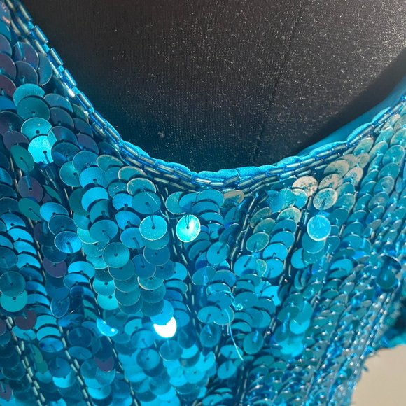 Vintage Nadine 90's 100% Silk & Hand Beaded Cocktail dress - Picture 9 of 13